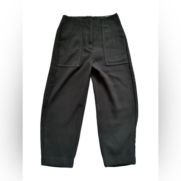 NWT Frank & Oak The Alice Straight Leg Trousers Utility Pockets Black Size 4 - Picture 4 of 10